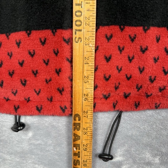 VTG Black Mountain Deep Pile Fleece Jacket Small Red Nordic Fair Isle Reversible - Picture 8 of 9